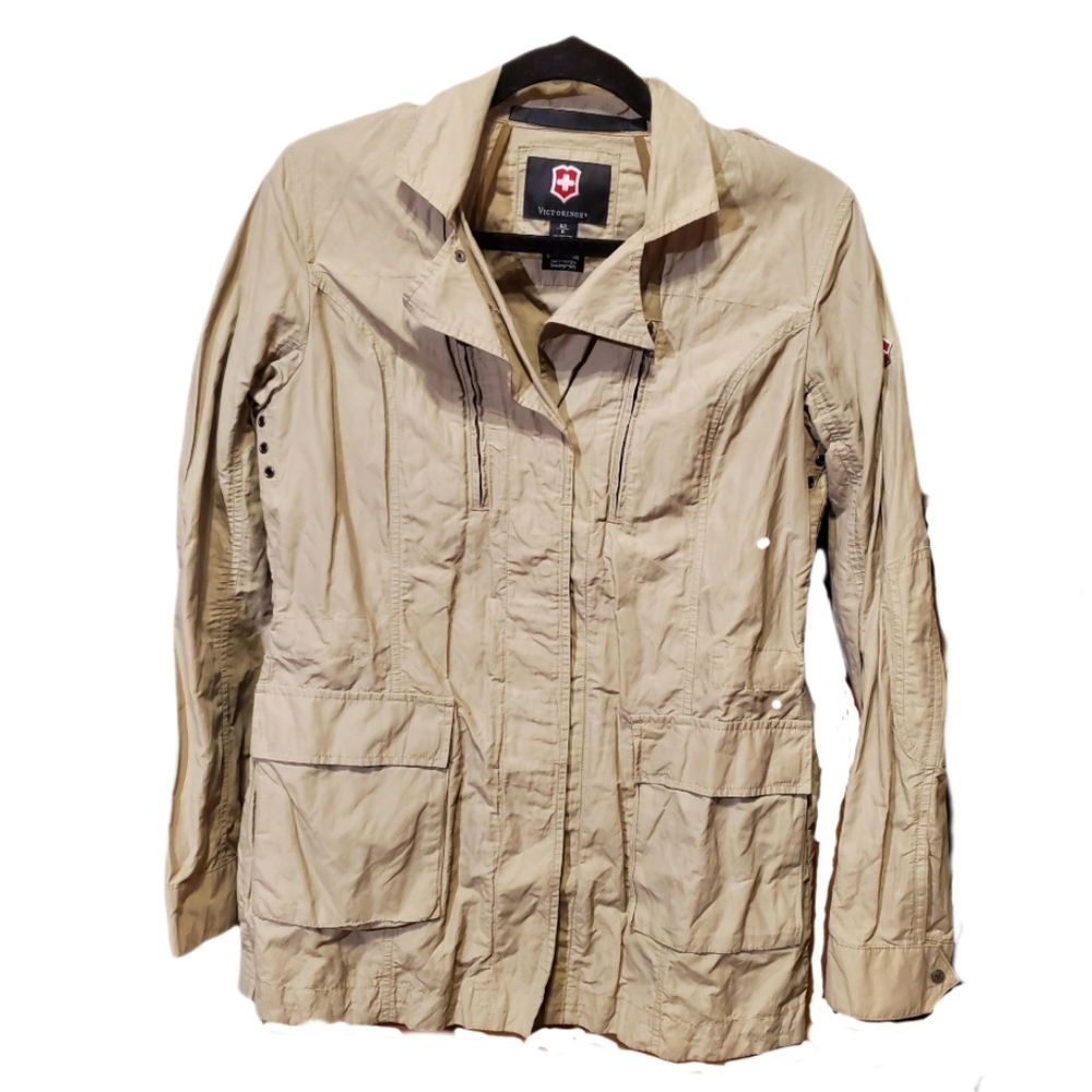 VICTORINOX tactile military windbreaker tan waterproof nylon men's small